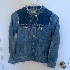 Madewell Patchwork Raw Hem 100% Cotton Denim Jean Jacket XS